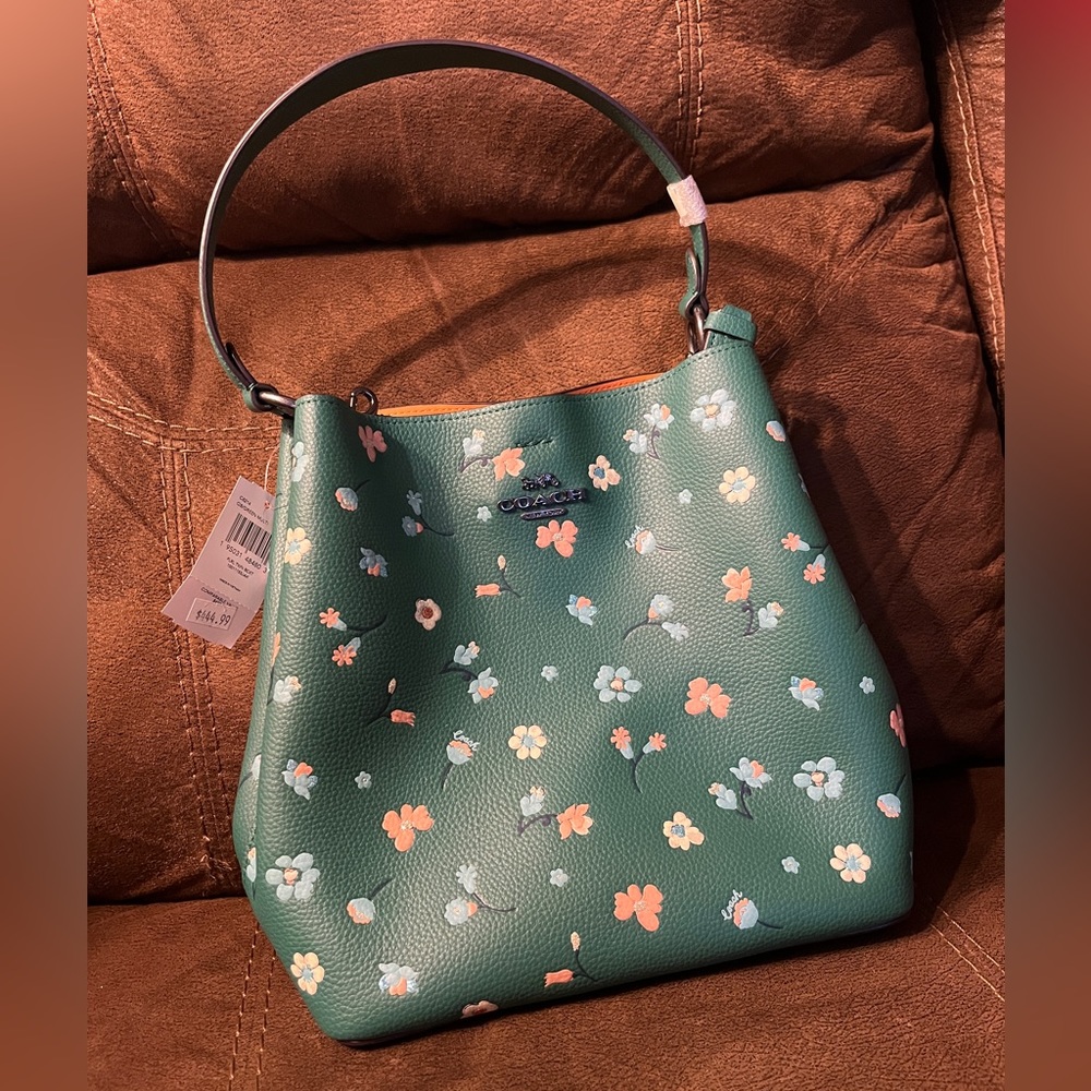 Coach designer purse Town Bucket Bag With Mystical Floral Print